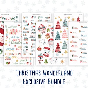 Exclusieve stickerbundel - Christmas Wonderland - voor planners - tijdschriften - december - kerst