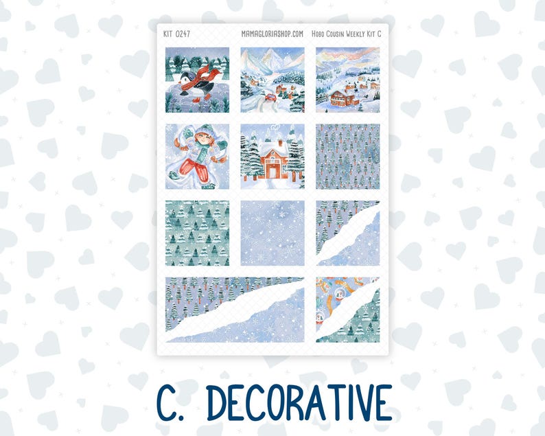 Kit 0247 - Hobonichi Cousin - Weekly Kit - December - Snow Day ...