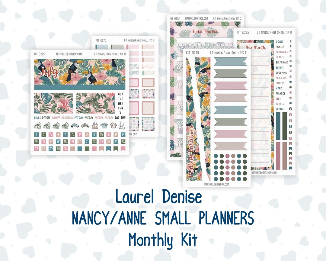 Kit 0275 - Laurel Denise Nancy/anne Small - Monthly Kit - July ...
