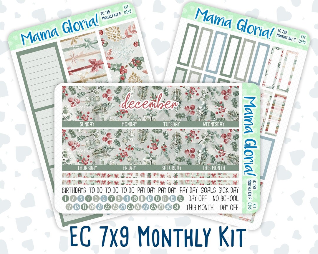 Kit 0245 - 7x9 - EC Monthly Kit - December - Vintage Christmas - Etsy