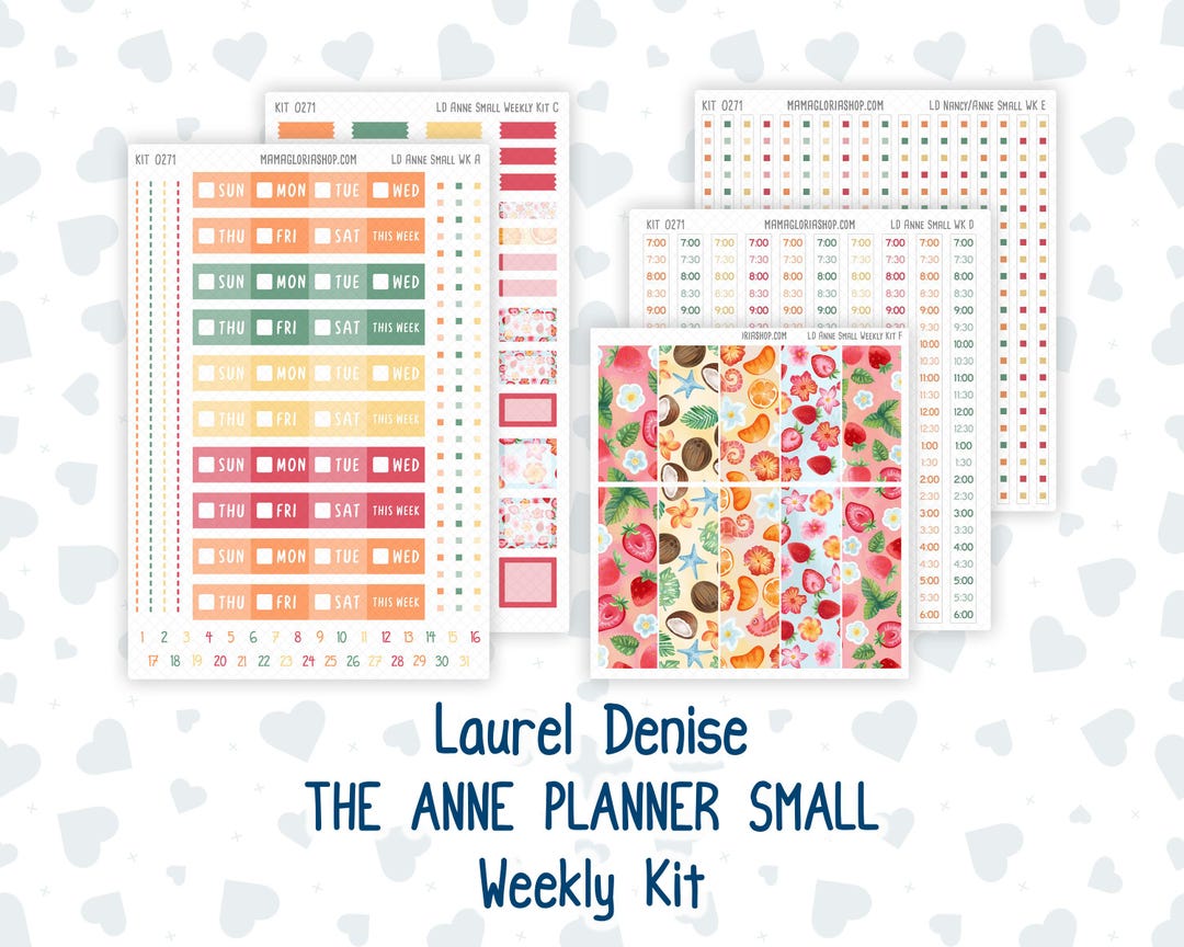 Kit 0271 - Laurel Denise the Anne Planner Small - Weekly Kit - June ...
