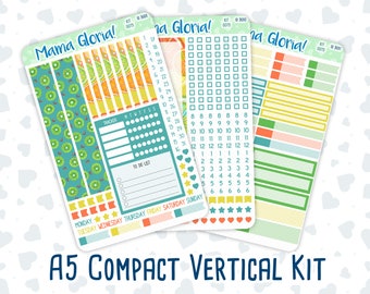 Kit 0075 - Compact vertical A5 - Mojito amusant - Hebdomadaire d'août