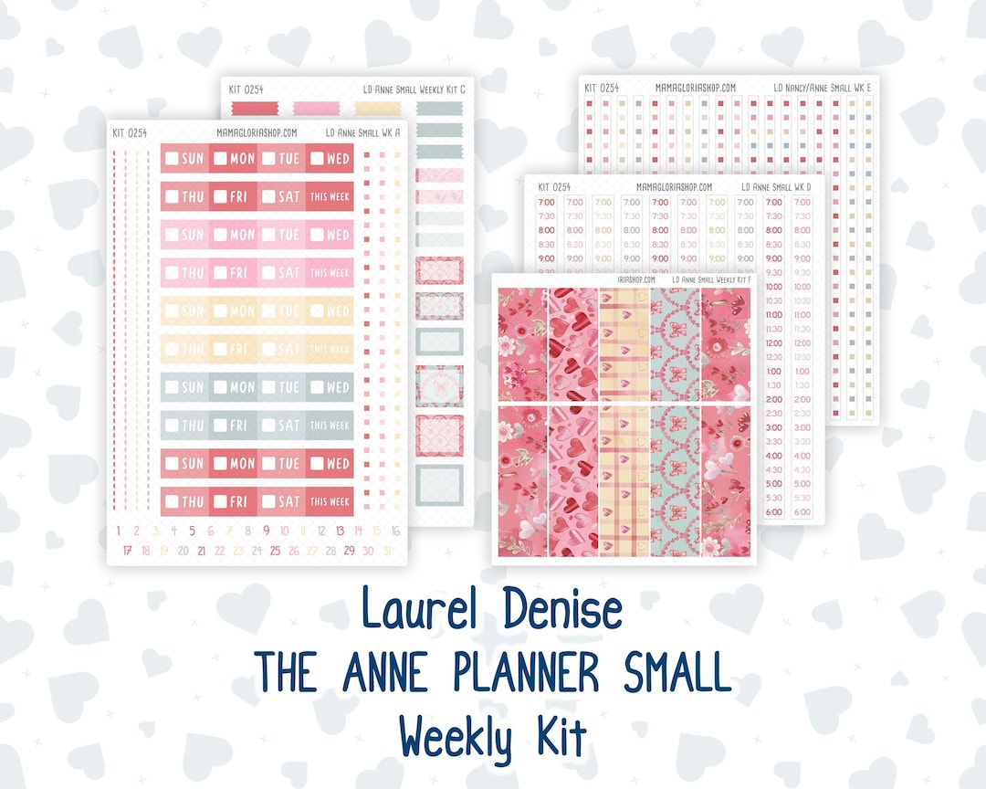 Kit 0254 - Laurel Denise the Anne Planner Small - Weekly Kit - February ...