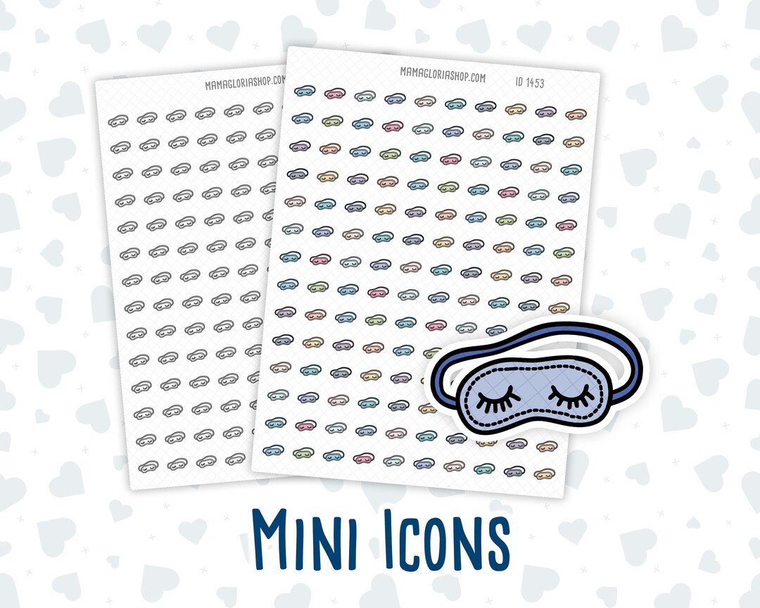 Sleep Pattern Stickers Sleep Mask - Bedtime - Sleep Tracker - Night Routine - Doodle Icon ...