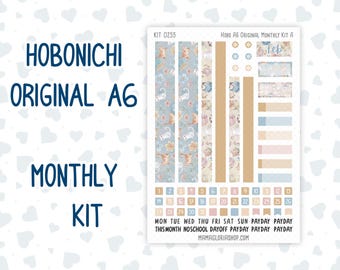 Kit 0255 - A6 Hobonichi Original - Månadspaket - Februari - Cottagecore Kitties