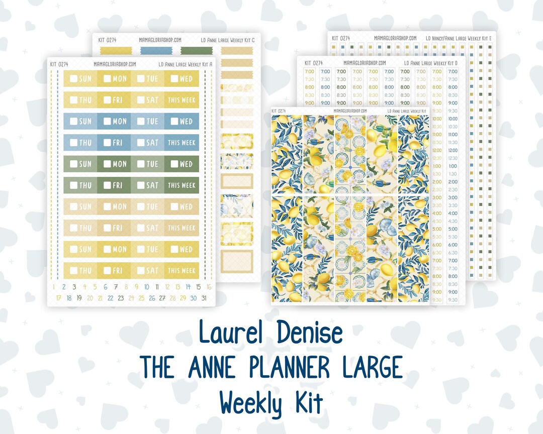 Kit 0274 - Laurel Denise the Anne Planner Large - Weekly Kit - July ...