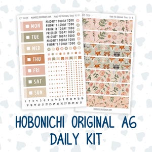 Kit 0209 - A6 Hobonichi Original– tägliches Set – Waldfreunde – März