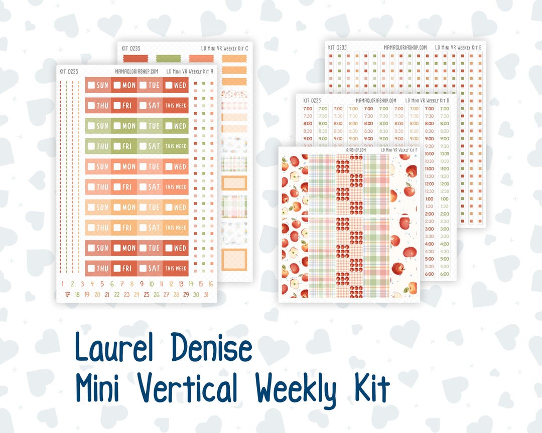 Kit 0235 - Laurel Denise Small the Anne Planner - Vertical - Weekly Kit ...