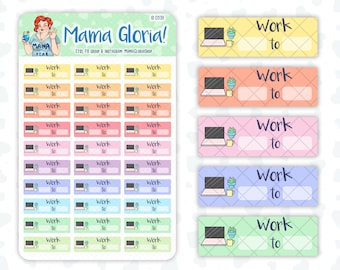Work Tracker - Schedule - Work Time - Quarter Box - Stickers For Planner