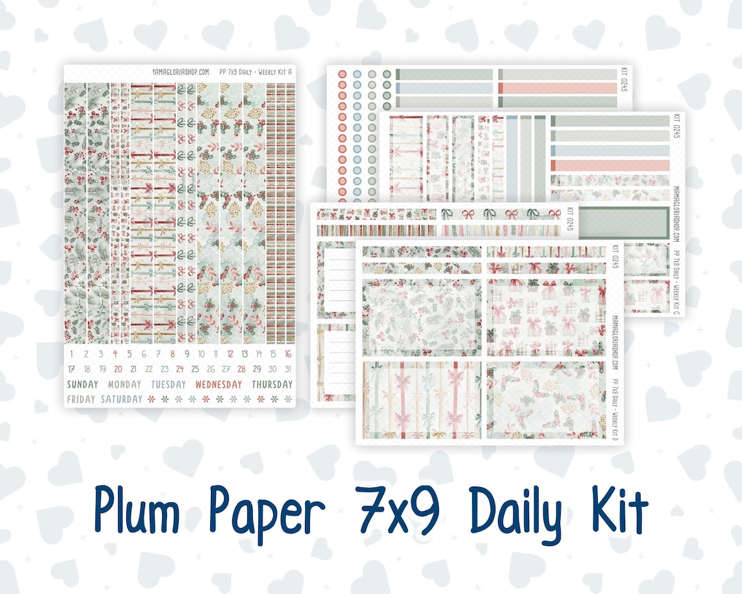 Kit 0245 - 7x9 - Plum Paper Daily - Weekly Kit - December - Vintage ...