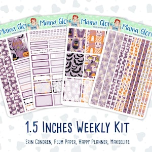 Kit 0236 - 1.5&quot; Wide Column - Weekly Kit - October - Sweet & Spooky - For Vertical and Hourly Planners