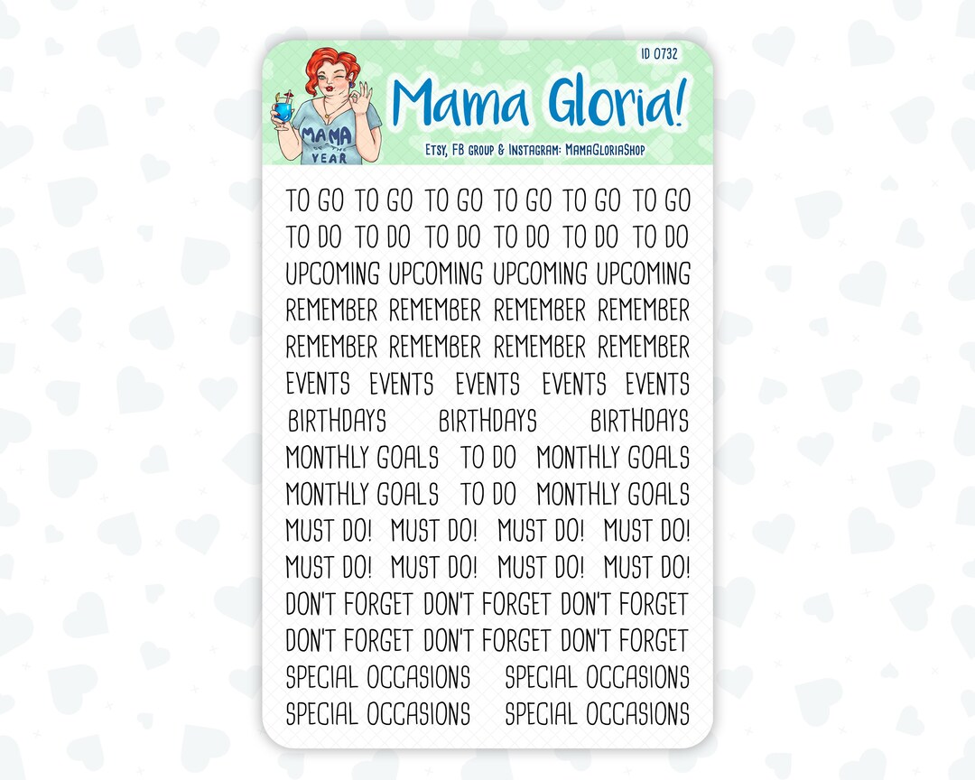 Mixed Script Sticker Pack Headers for Planners - Etsy