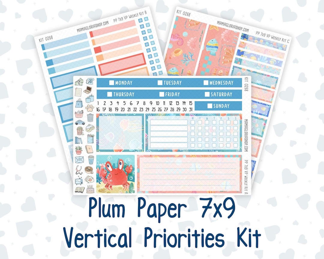 Kit 0268 - 7x9 - Vertical Priorities - Plum Paper - Weekly Kit - June ...