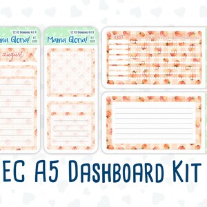 Kit 0228 - A5 - EC Notes Pages - August - Just Peachy - Dashboard Kit | Productivity Page