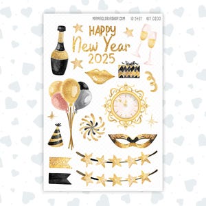 Kit 0200- Clipart - Golden Hour - voor planners - tijdschriften - januari - nieuwjaar