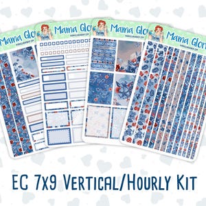 Kit 0199-7 x 9 - Icy Blossoms - december - Kerstmis - weekpakket voor planners