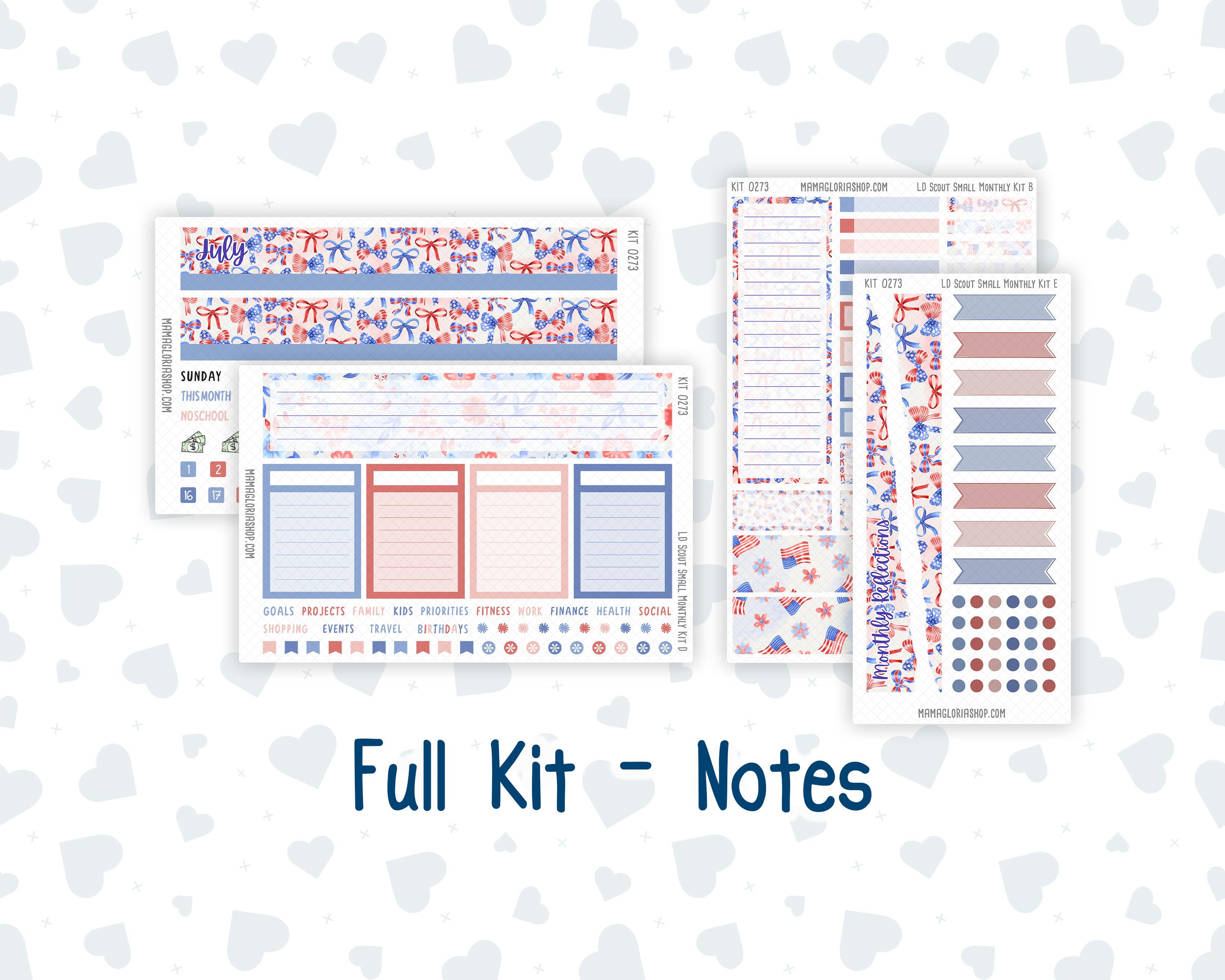 Kit 0273 - Laurel Denise the Scout Planner Small - Monthly Kit - July ...