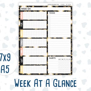 Kit 0200 - Week in één oogopslag - Gouden uur - januari - nieuwjaar - voor planners 7 x 9 en A5 - notitieboeken