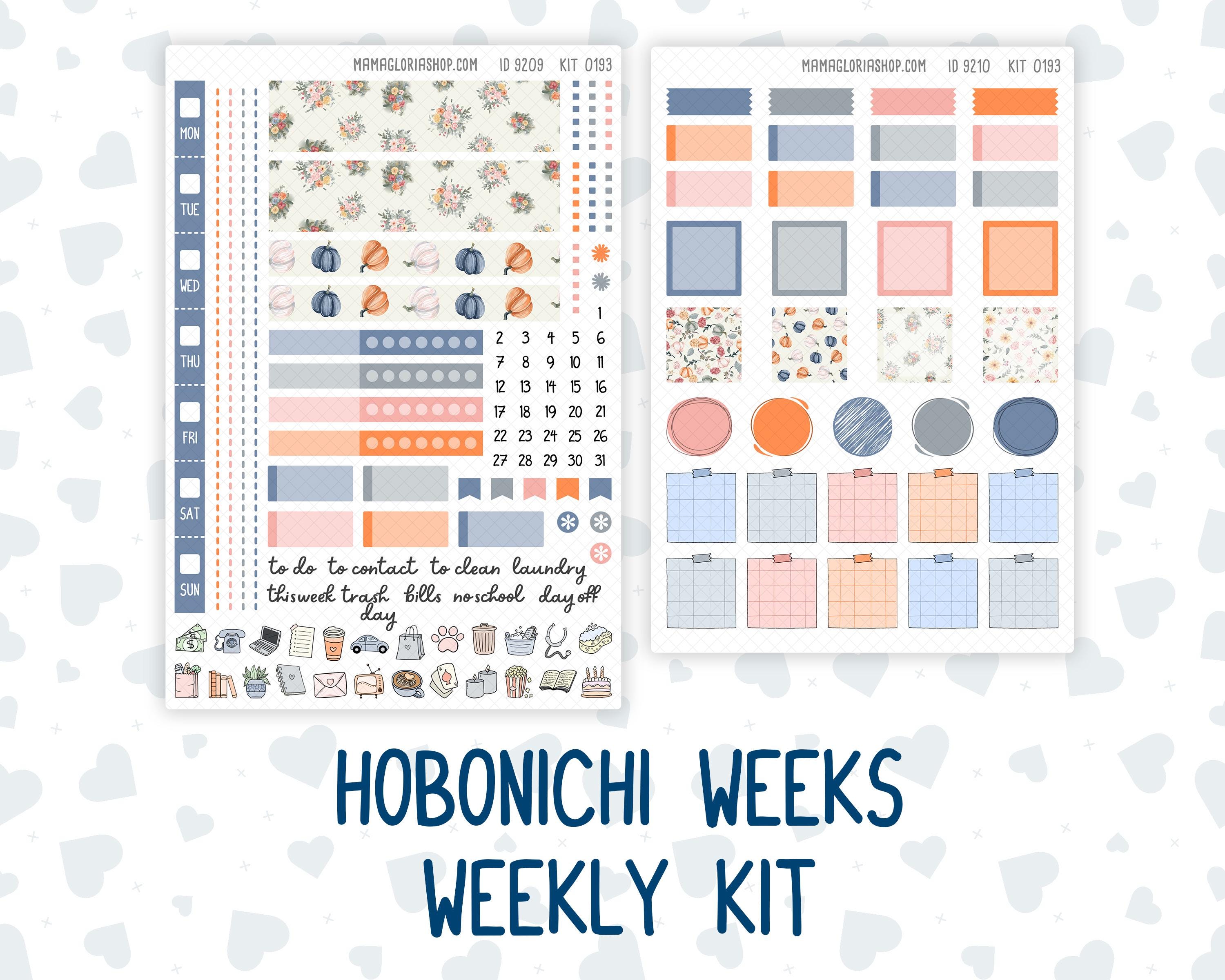 Kit 0193 Hobonichi Weeks – Weekly Kit - Harvest Blooms - November - Fall