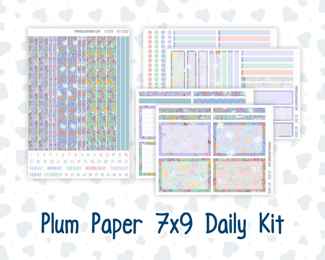 Kit 0203- 7x9 Plum Paper Daily - Self-care - Planner - January - Etsy