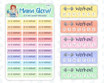 Workout Tracker - Quarter Box - Stickers For Planner ID 0531