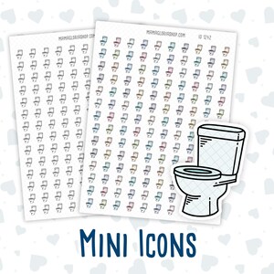 Nettoyage des toilettes - corvée de la salle de bain - Doodle Icon-Sticker