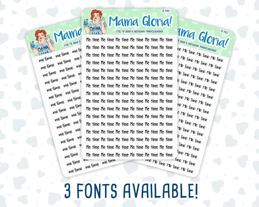 Me Time Script Stickers for Planners Erin Condren Happy Planner ID 1462 ...