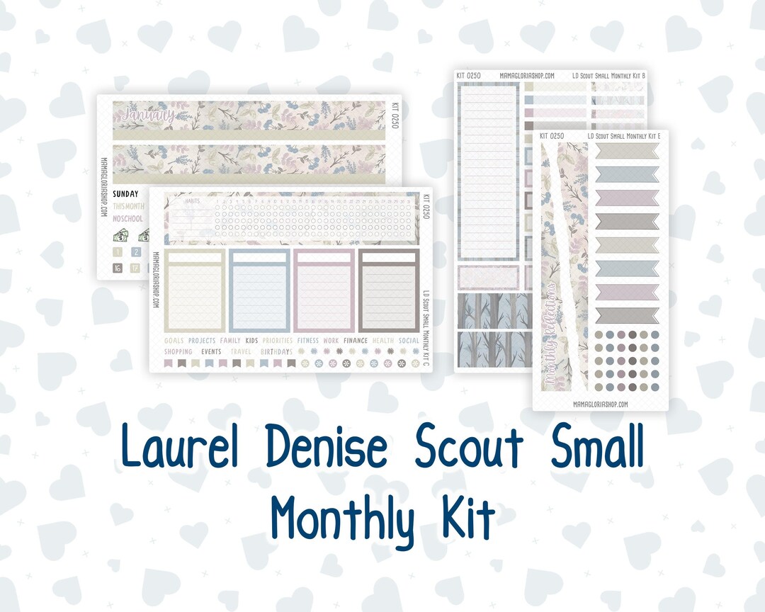 Kit 0250 - Laurel Denise the Scout Planner Small - Monthly Kit - Quiet ...