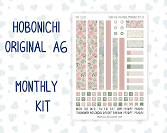 Kit 0257 - A6 Hobonichi Original - Månadspaket - Mars - Blush Garden