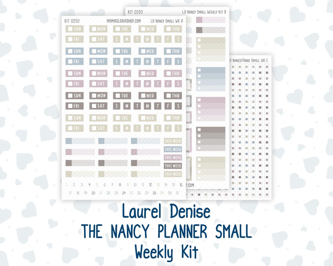 Kit 0250 - Laurel Denise the Nancy Planner Small - Weekly Kit - Quiet ...