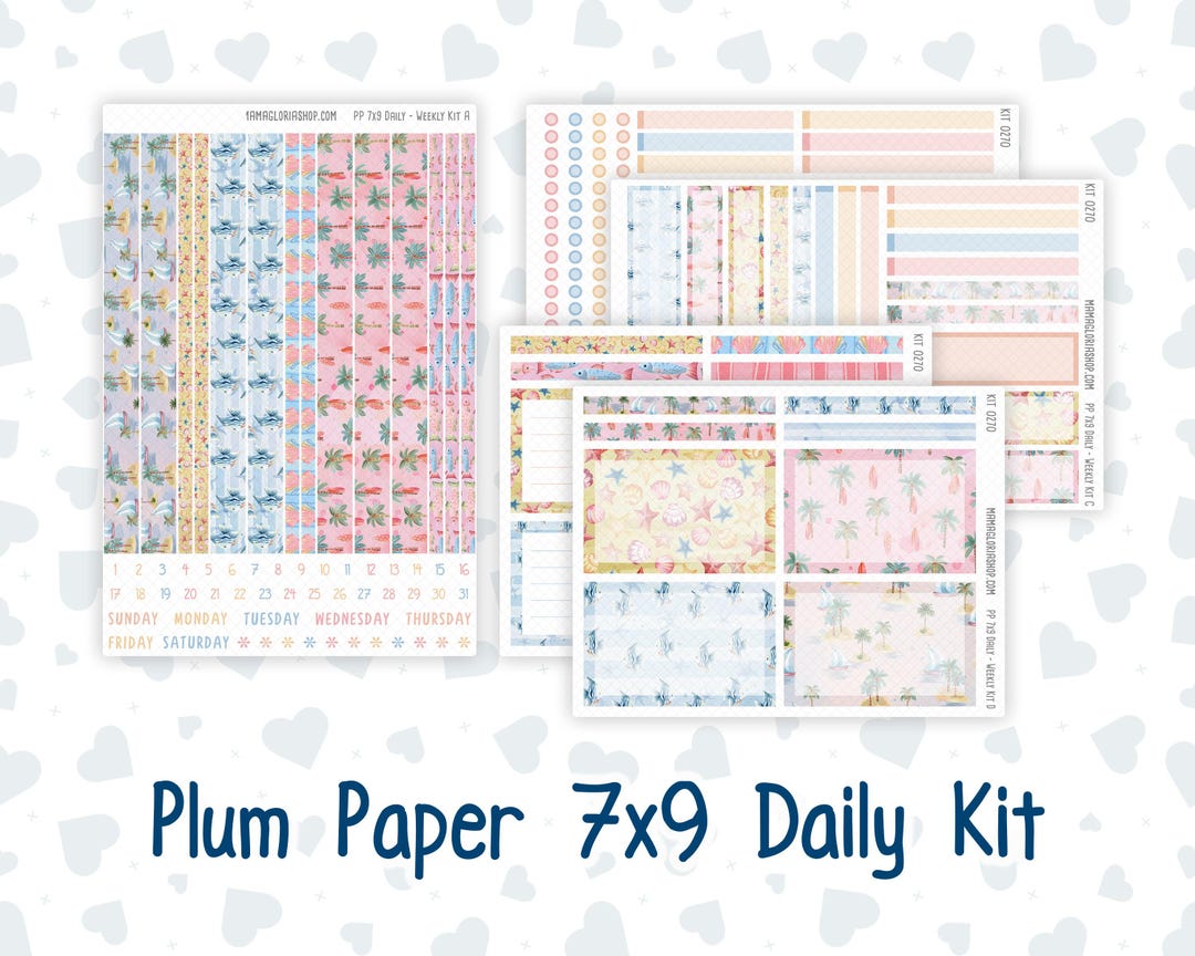 Kit 0270 - 7x9 - Plum Paper Daily - Weekly Kit - June - Beachside Bliss ...