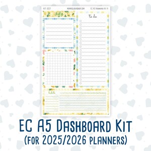 Kit 0227 - A5 - EC Notes Pages - July - Lemon Grove - Dashboard Kit | Productivity Page