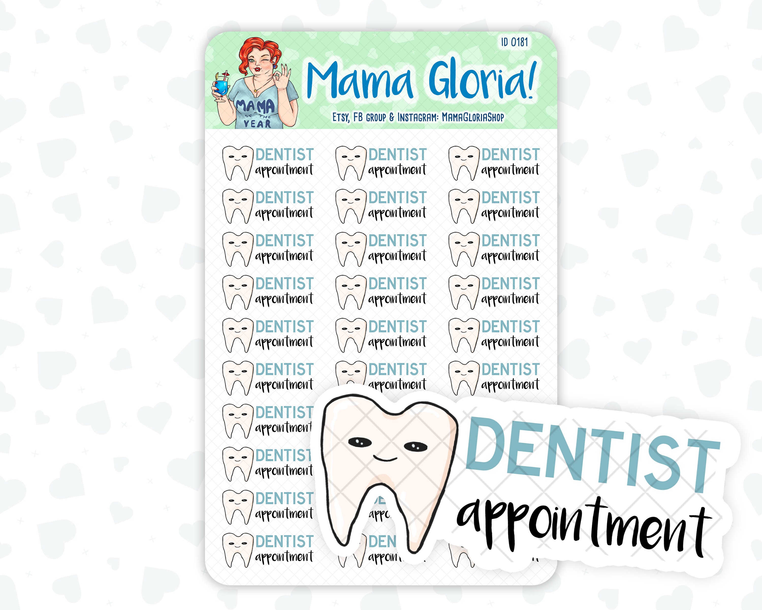 Dentist Appointment Text Stickers for Planners ID 0181 Etsy UK