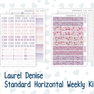 Kit 0204 Laurel Denise Format standard – Hebdomadaire - Disposition horizontale - Jardin de la Saint-Valentin - Février