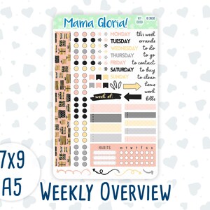 Kit 0200 - Wekelijks overzicht - Golden Hour - januari - nieuwjaar - voor planners 7 x 9 en A5 - notitieboeken