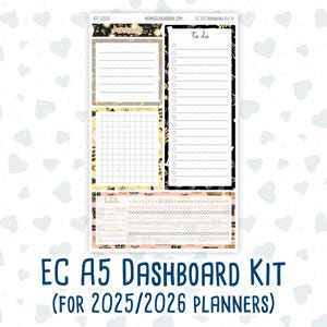 Kit 0200 - A5 - EC Notes Pages - January - Golden Hour - Dashboard Kit | Productivity Page