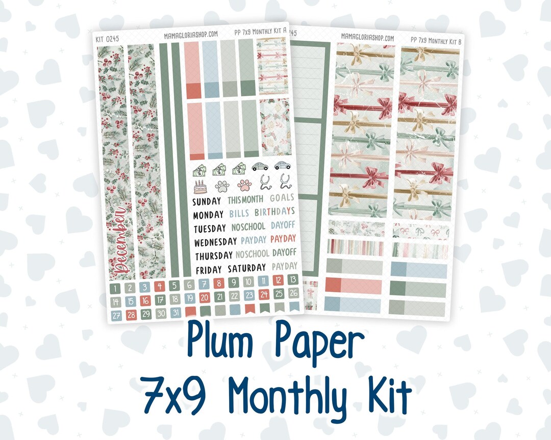 Kit 0245 - 7x9 - Plum Paper - Monthly Kit - December - Vintage ...