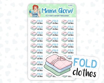 Fold clothes text stickers for planners, ID 0253