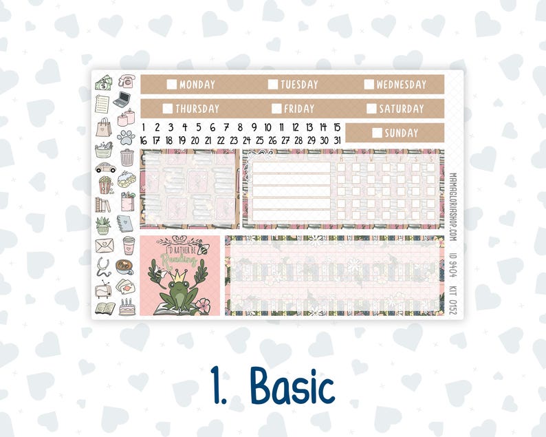 Kit 0152 7x9 Plum Paper Vertical Priorities - Froggy Reads - Planner - Etsy