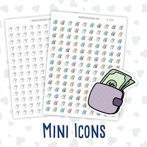 Portefeuille avec de l'argent - Élaboration d'un budget - Jour de paie - Économie d'argent - Doodle Icon-Sticker