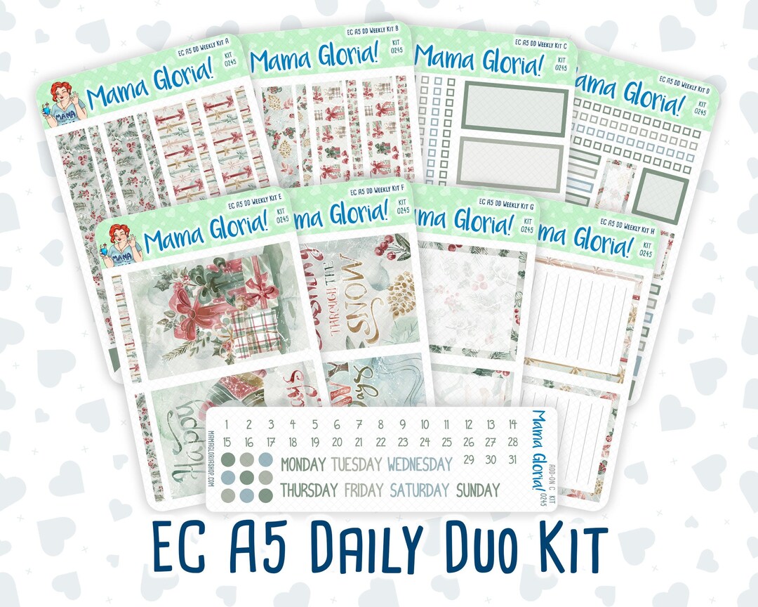 Kit 0245 - A5 - Daily Duo - Weekly Kit - December - Vintage Christmas ...