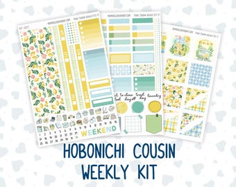 Kit 0227 - Hobonichi Cousin - Weekly Kit - July - Lemon Grove - 1.3&quot; Wide Columns