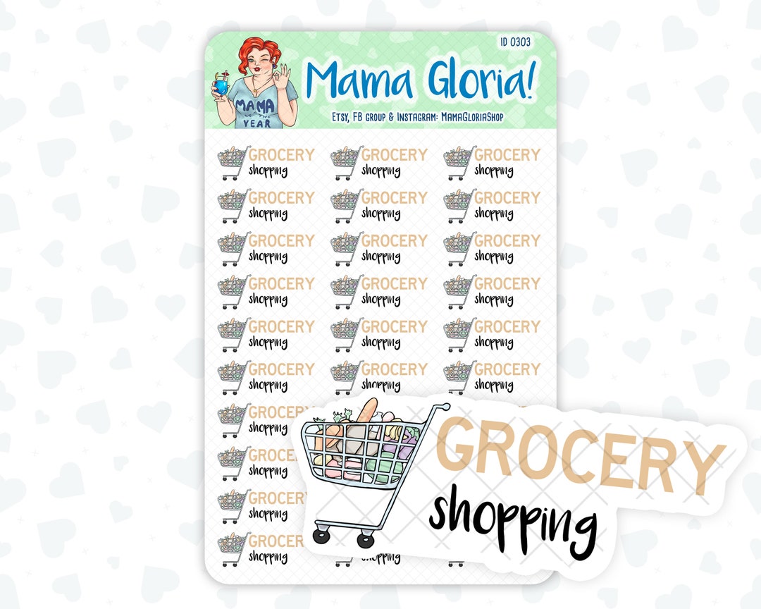 Grocery Shopping Text Stickers for Planners, ID 0303 Etsy