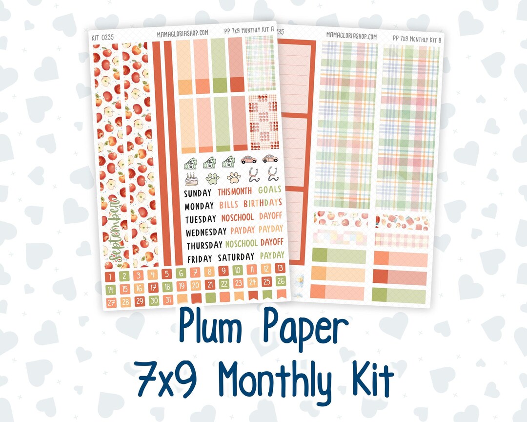 Kit 0235 - 7x9 - Plum Paper - Monthly Kit - September - Apple Orchard ...