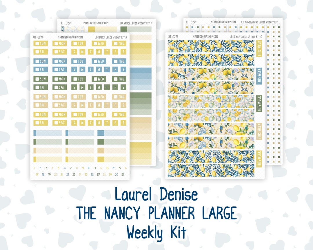 Kit 0274 - Laurel Denise the Nancy Planner Large - Weekly Kit - July ...