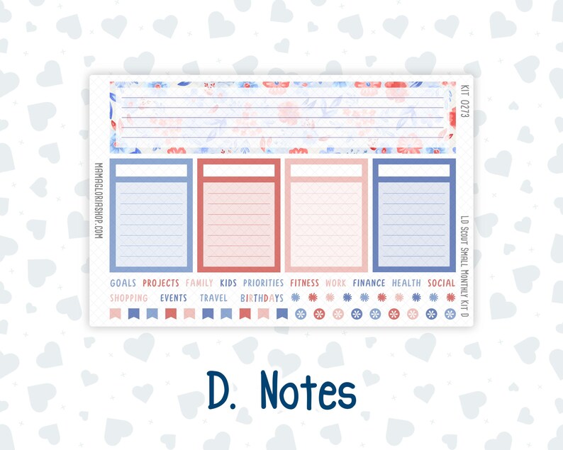 Kit 0273 - Laurel Denise the Scout Planner Small - Monthly Kit - July ...