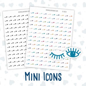 Icône de cils - maquillage pour les yeux - beauté - autocollant Doodle