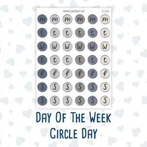 Veckodag – Circle Day-etiketter | Muted Slate-kollektionen