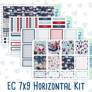 Kit 0198-7 x 9 - Holiday Village - weekset voor horizontale planners EC - december - Kerstmis