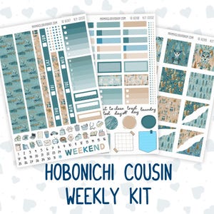 Kit 0202 Hobonichi Cousin – Kit semanal – Columnas de 1,3” de ancho – Folky Forest – Enero
